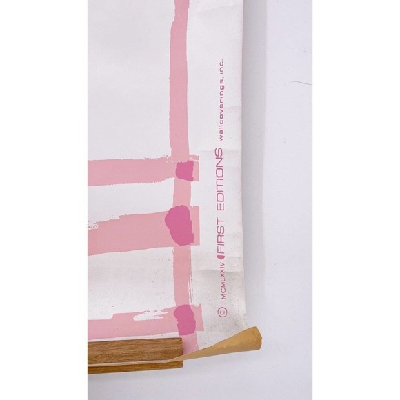 Vintage First Editions Wallpaper 29" x 22" 1 Roll Panel MCM Pink Tartan 70s - Picture 4 of 6